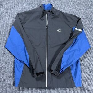 FootJoy DryJoys Hydrolite Golf Rain Jacket Mens Gray Blue Full Zip Sz Large